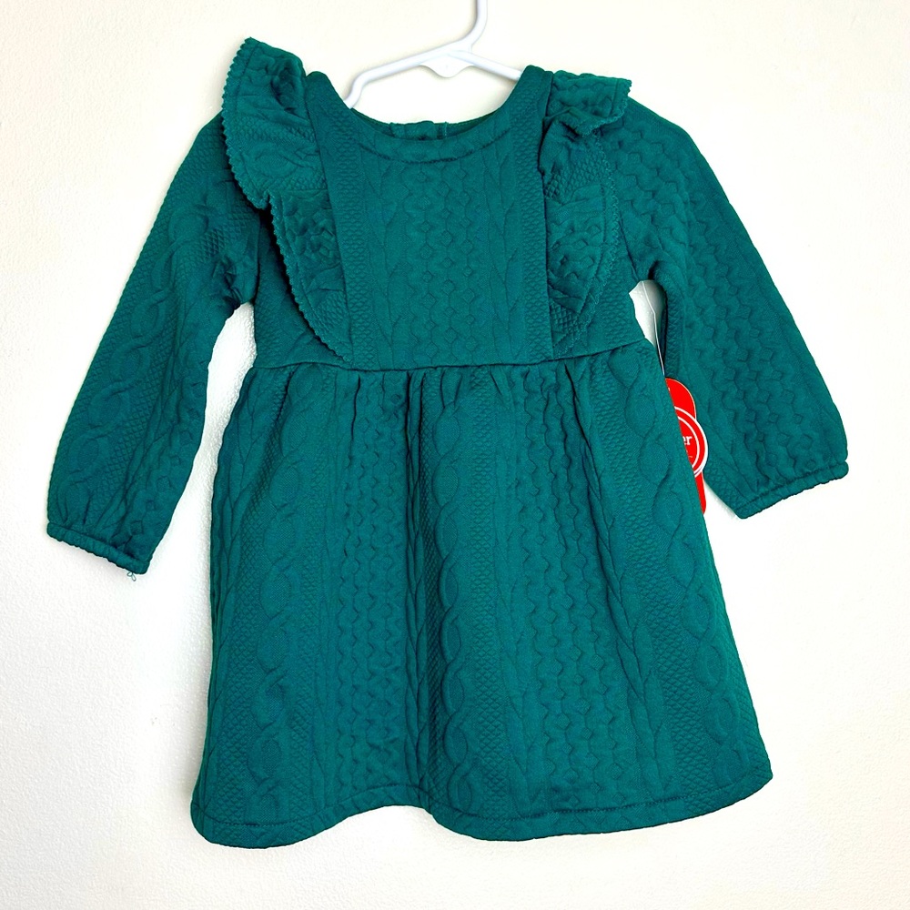 Wonder Nation Baby Girl Knit Dress with Tights, Sizes 12M